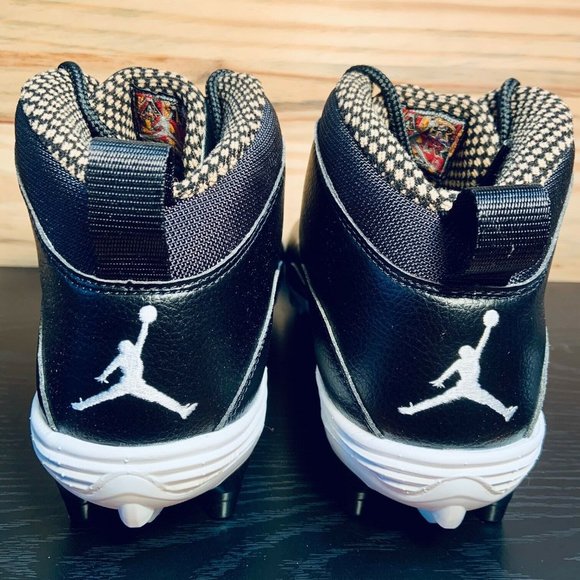 Nike Air Jordan 10 TD Mid Men's Football Cleats Black Gold NEW - Picture 7 of 9